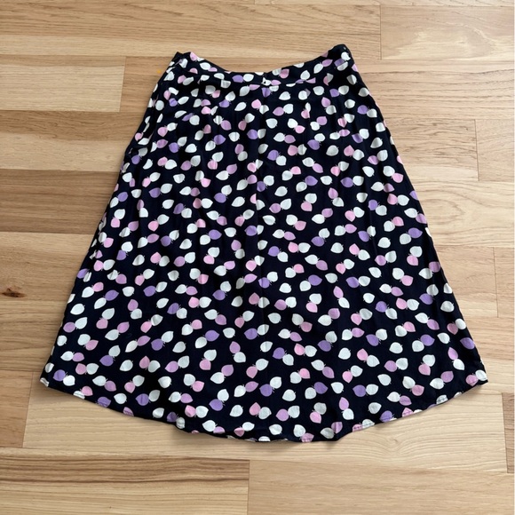 Talbots Wraparound Purple Pink White Side Button Leaf Print Skirt 8P Modest - Picture 12 of 12